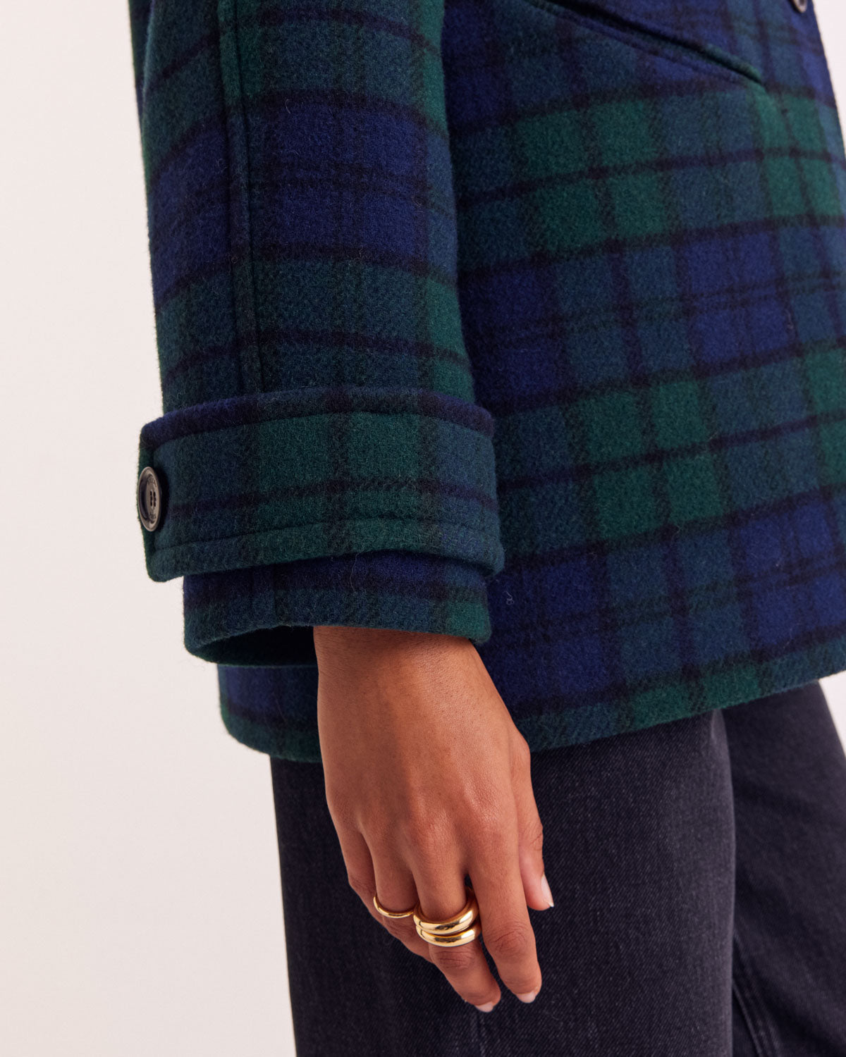 Manteau Trixie tartan bleu et vert