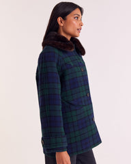 Manteau Trixie tartan bleu et vert