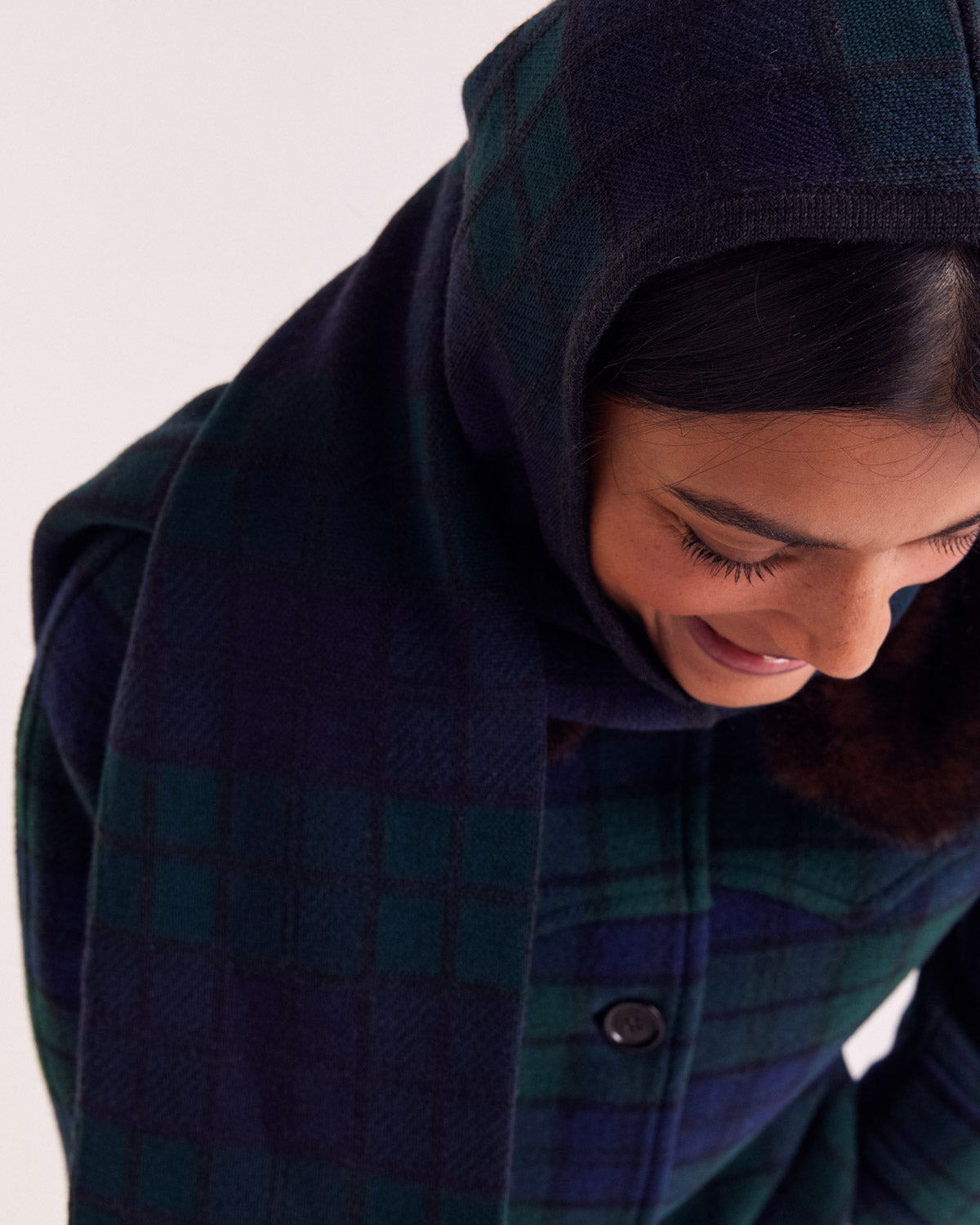 Cagoule Gigi tartan bleu et vert