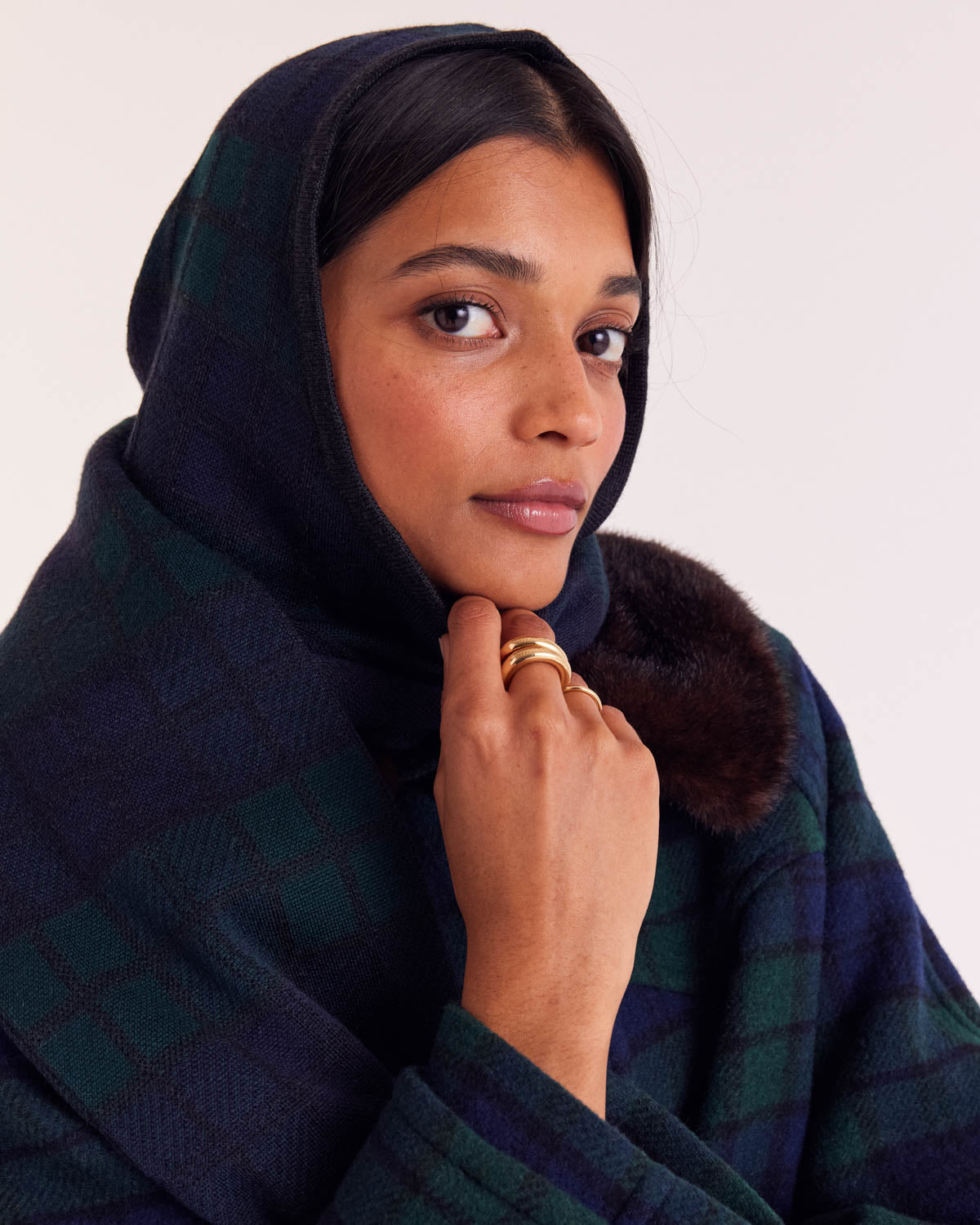Cagoule Gigi tartan bleu et vert