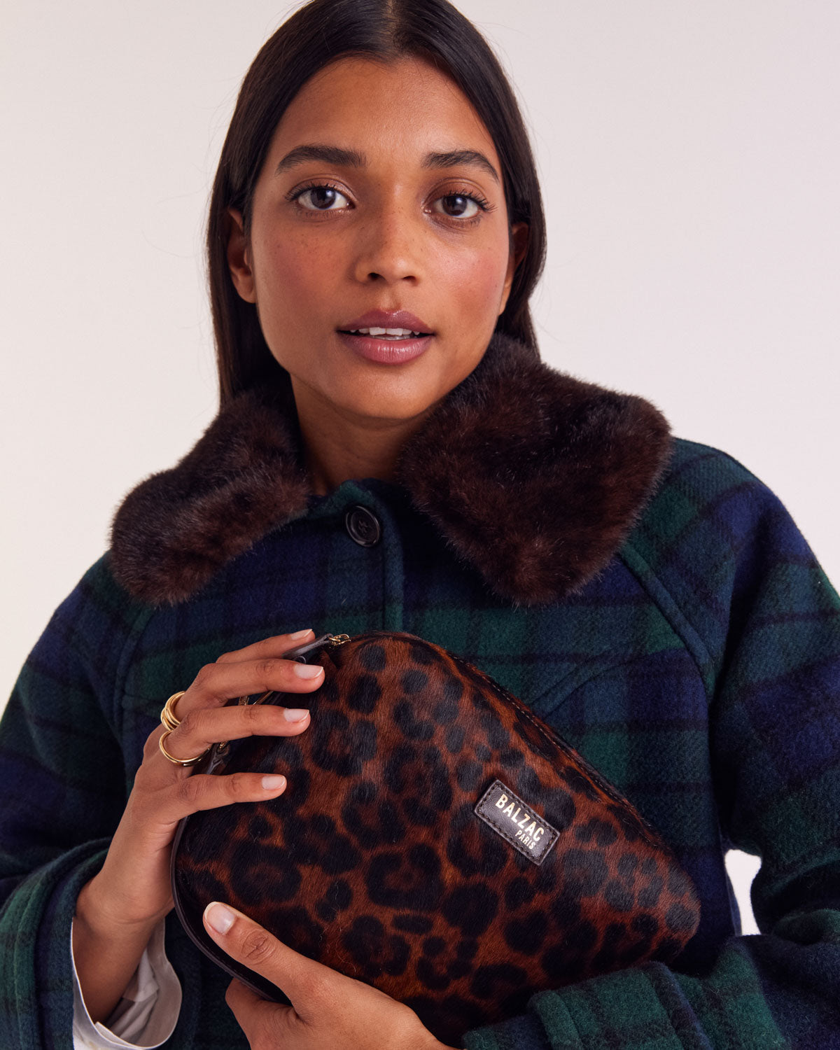 Manteau Trixie tartan bleu et vert