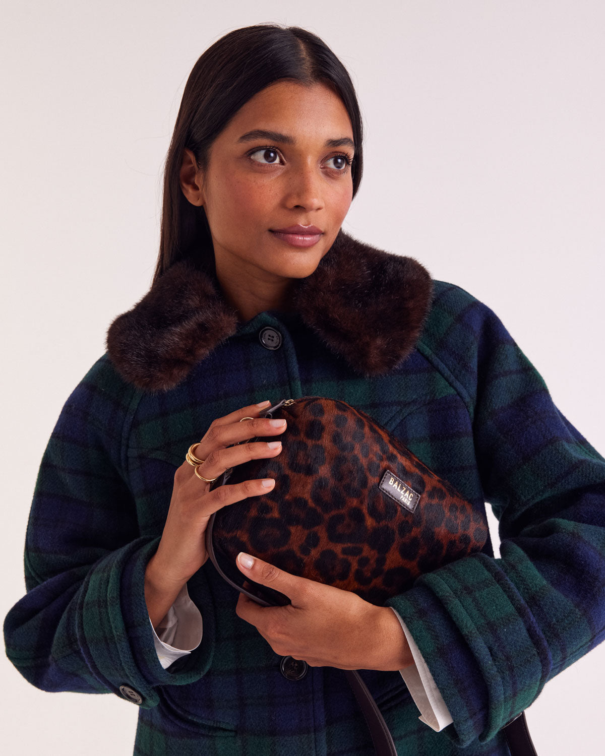 Manteau Trixie tartan bleu et vert