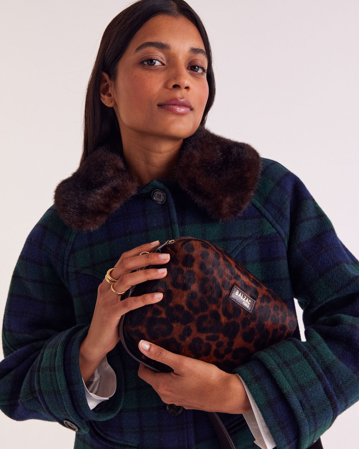 Manteau Trixie tartan bleu et vert