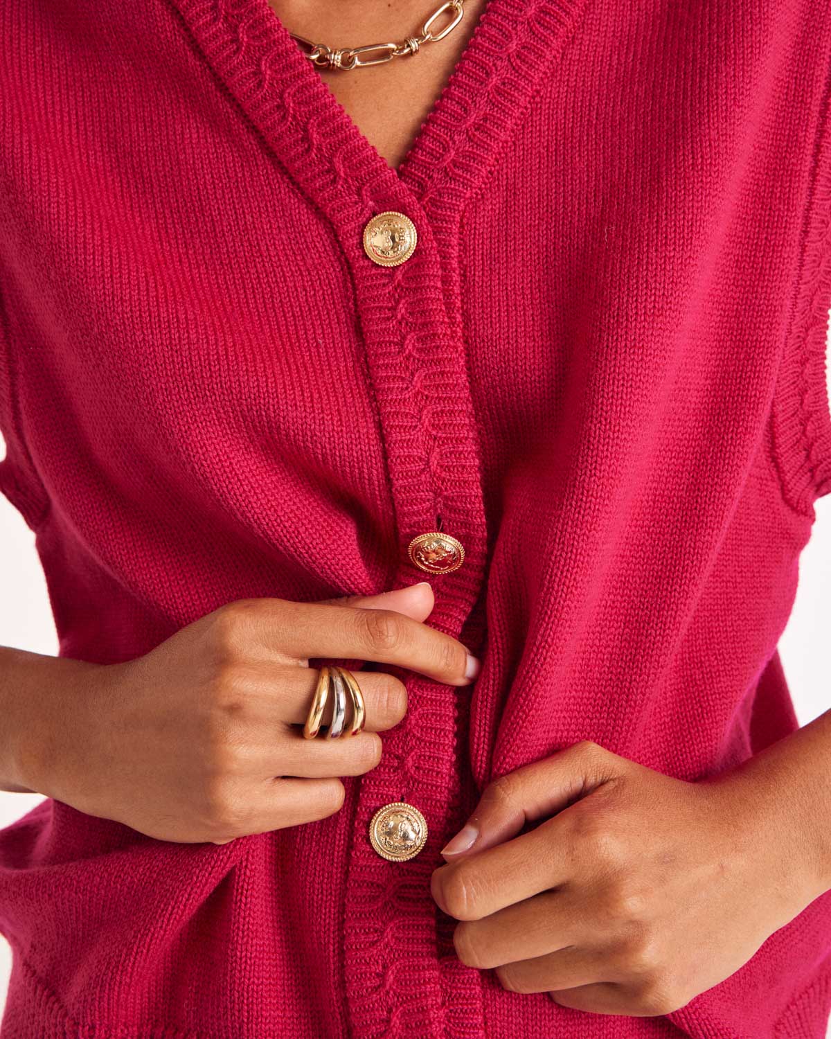 Gilet Constant rose framboise
