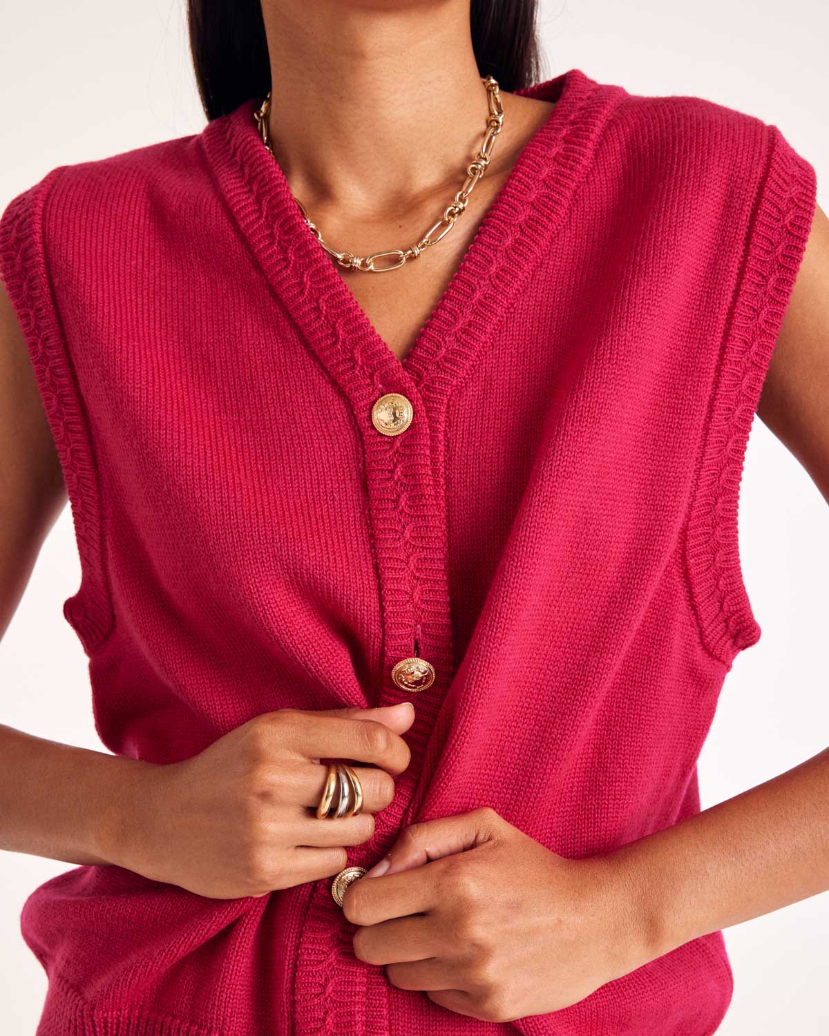 Gilet Constant rose framboise