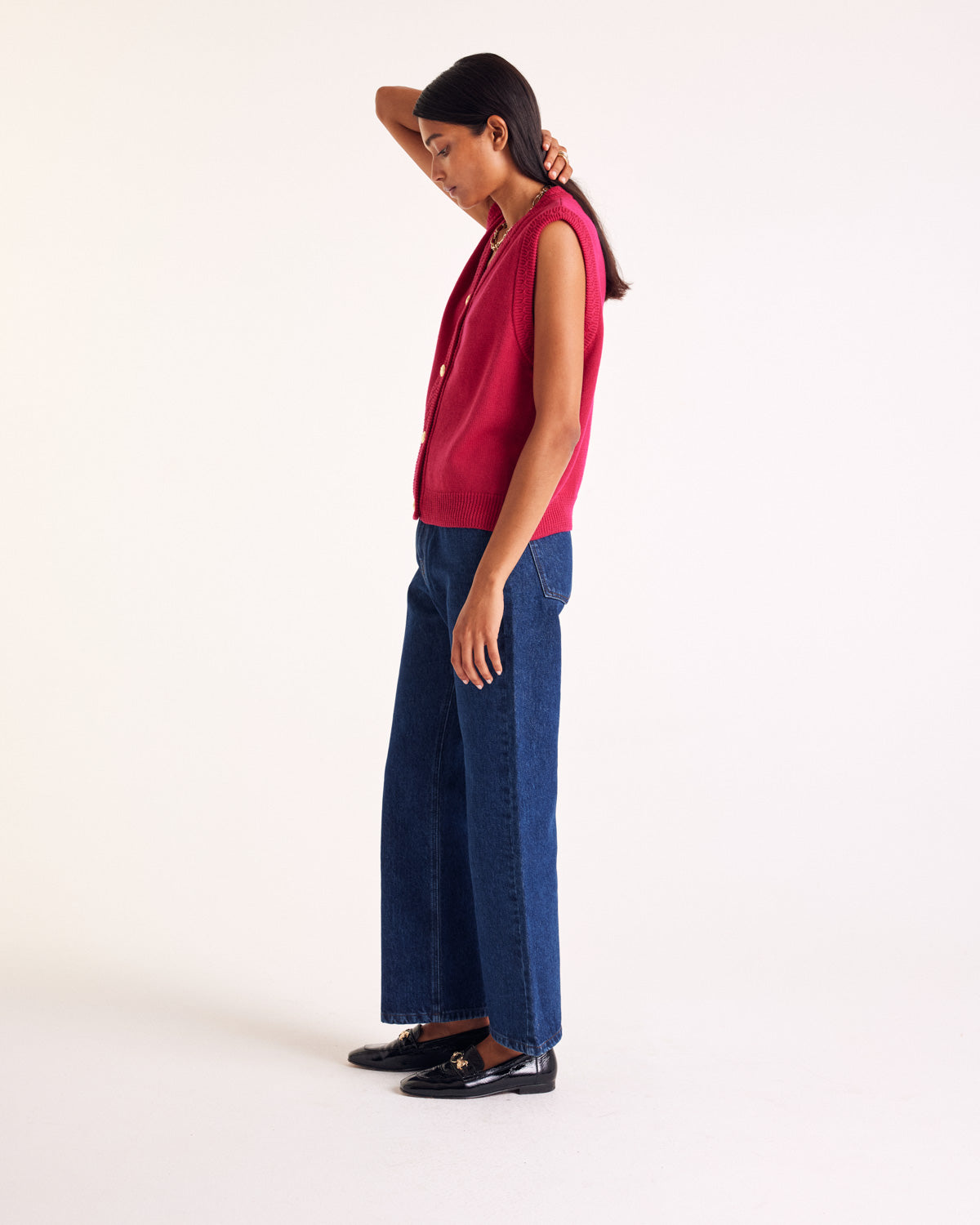 Gilet Constant rose framboise