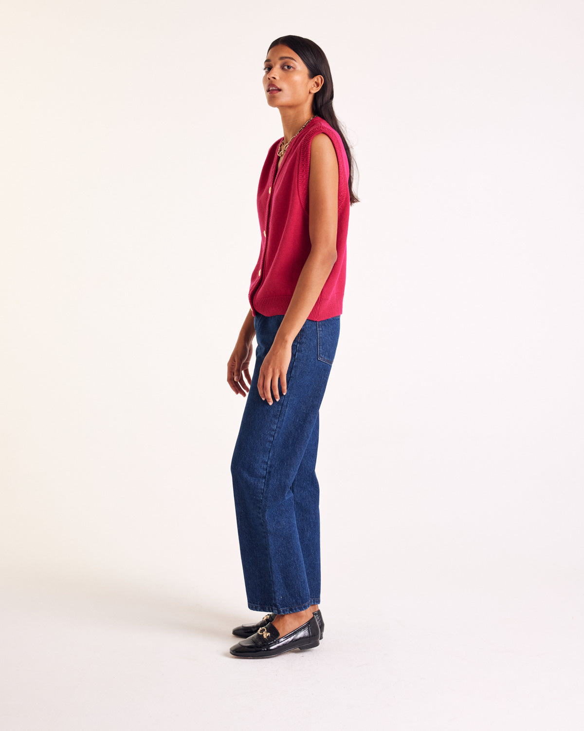Gilet Constant rose framboise