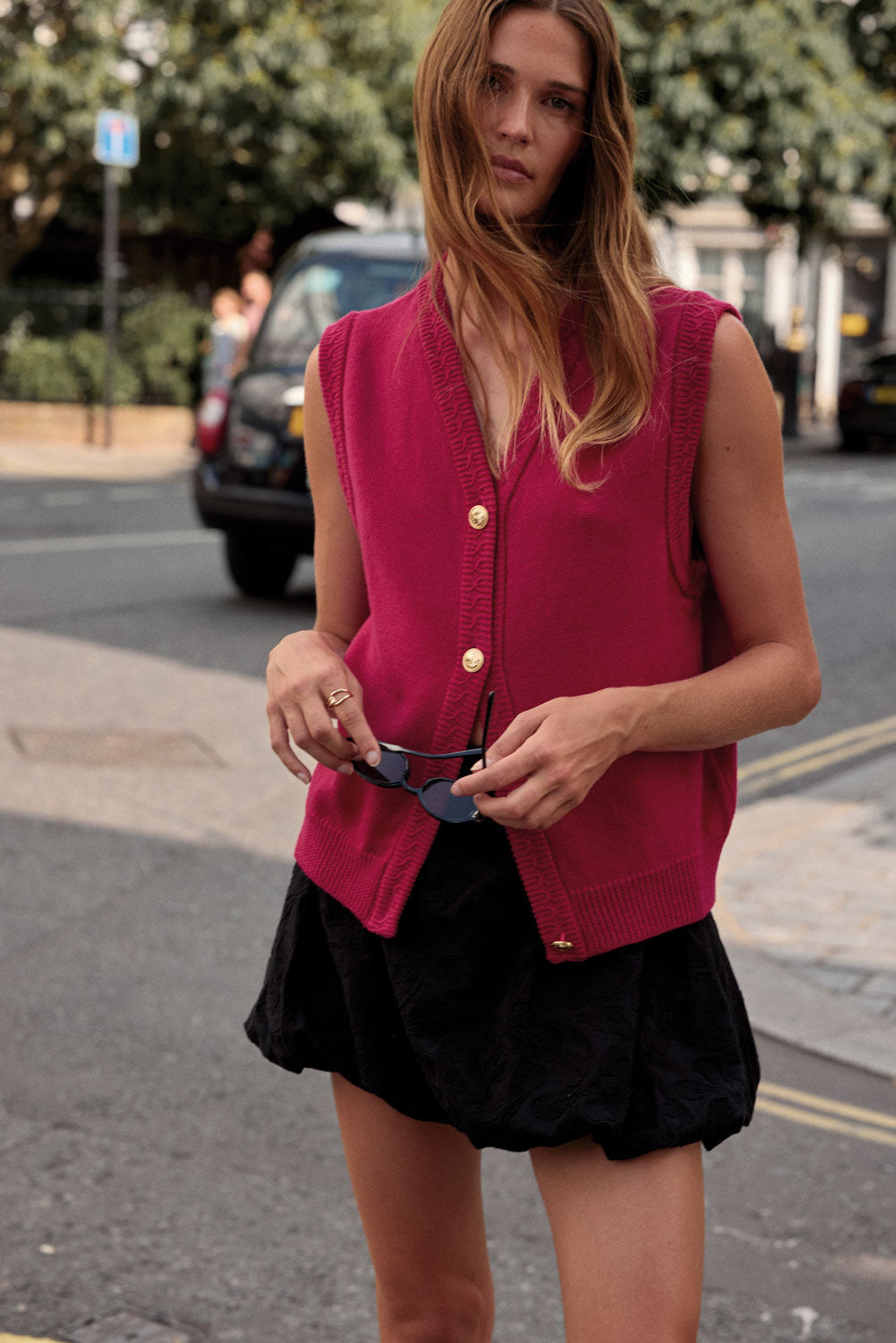 Gilet Constant rose framboise
