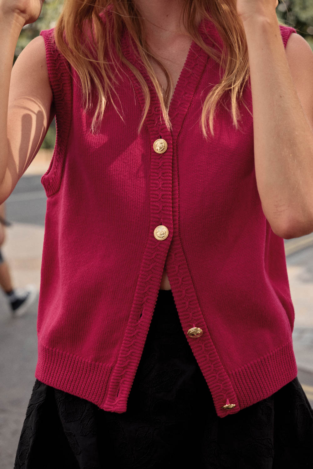 Gilet Constant rose framboise