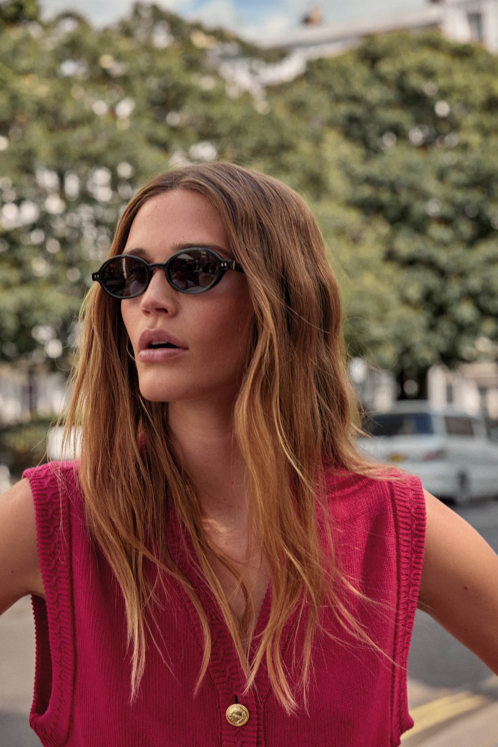 Gilet Constant rose framboise