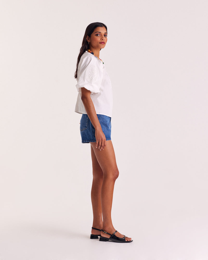 Short Triomphe bleu midi