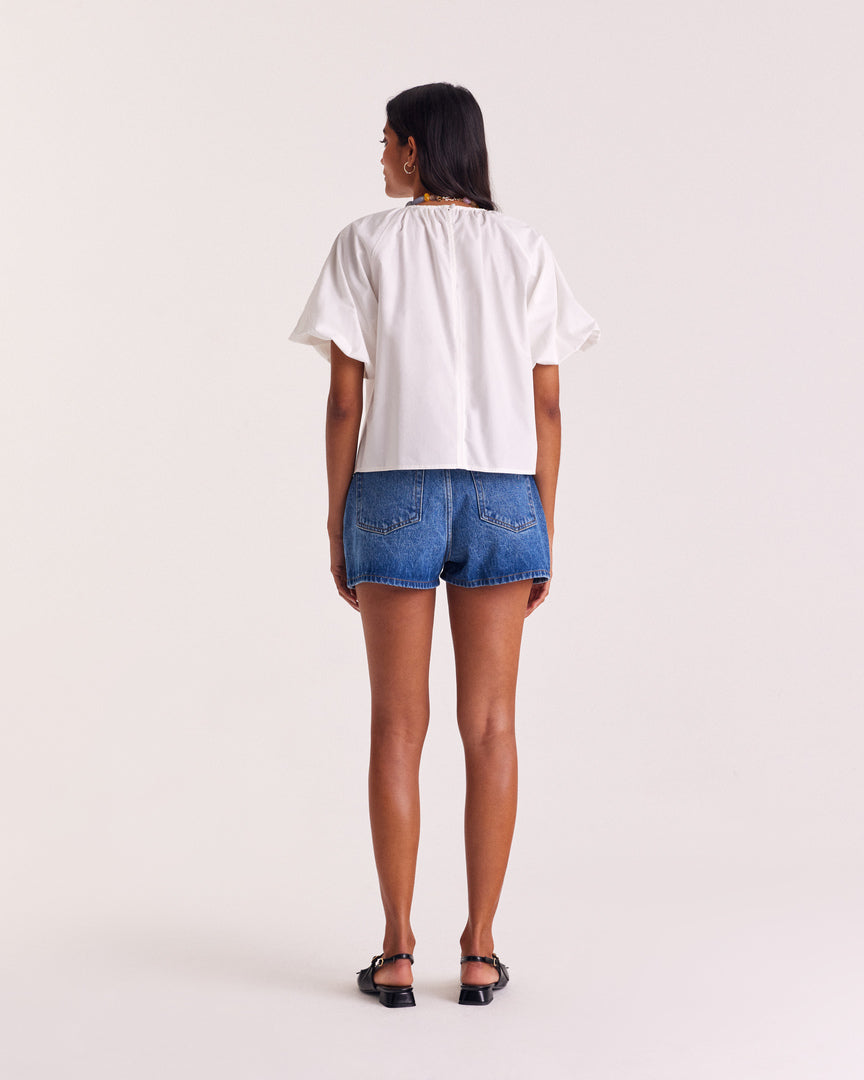Short Triomphe bleu midi