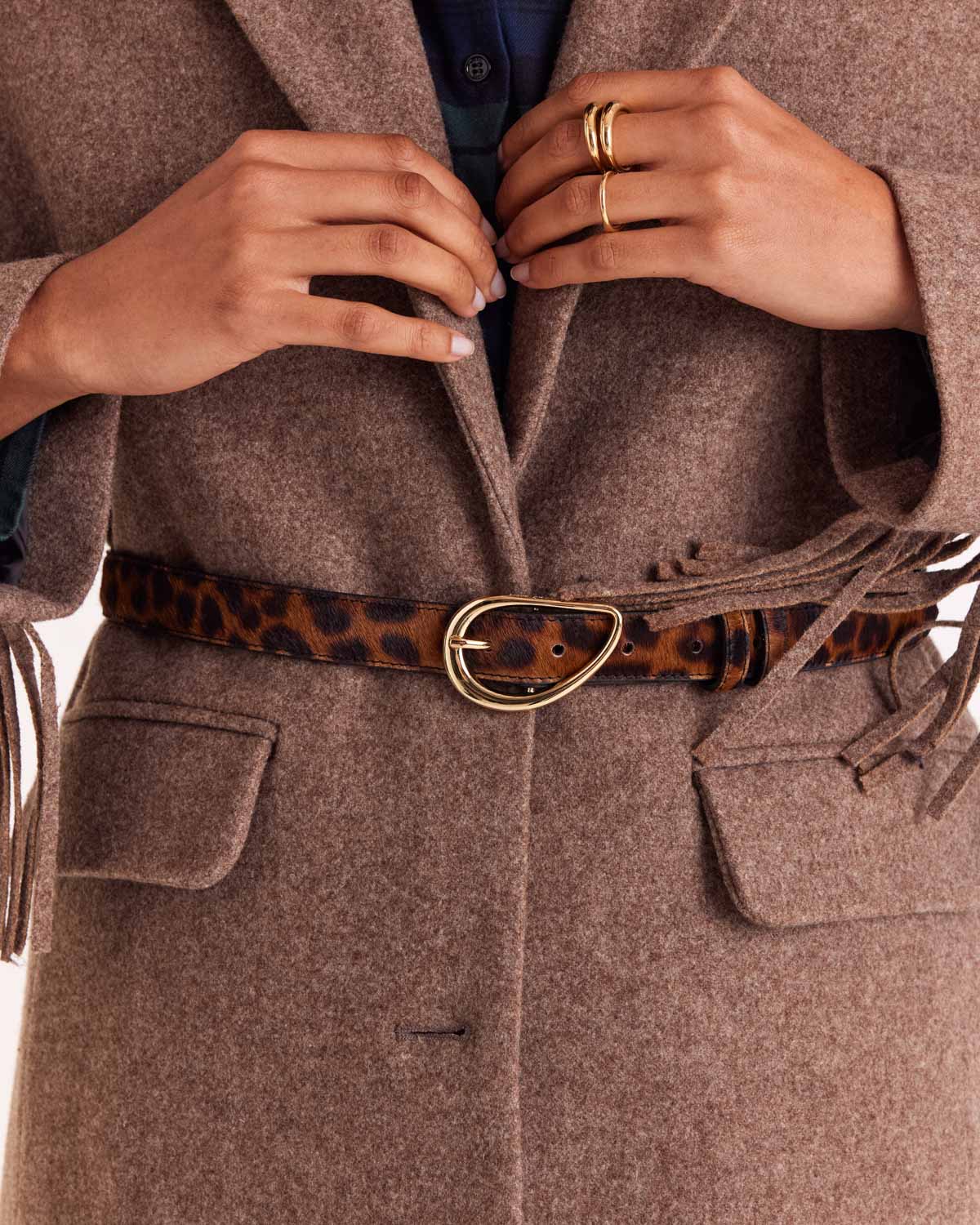 Ceinture Basma pony léopard fauve
