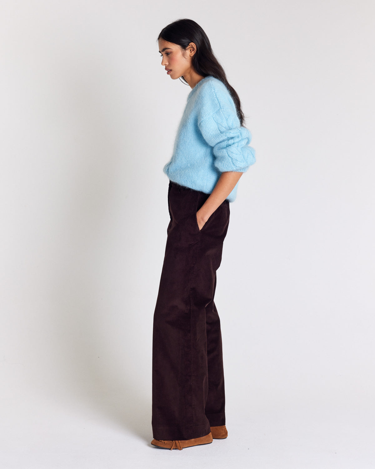 Pantalon Siméon velours chocolat