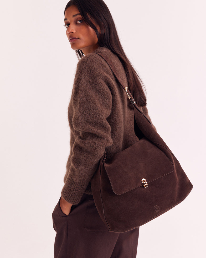 Sac Gala croûte de cuir moka