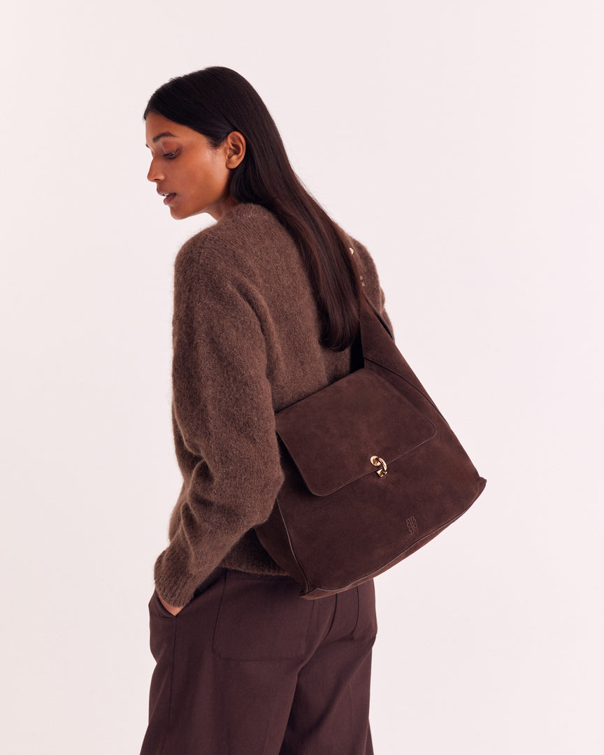 Sac Gala croûte de cuir moka
