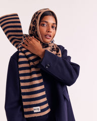 Cagoule Gigi rayure bleu et léopard