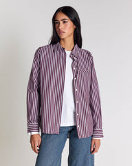 Chemise Stanislas rayures prune