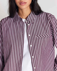 Chemise Stanislas rayures prune