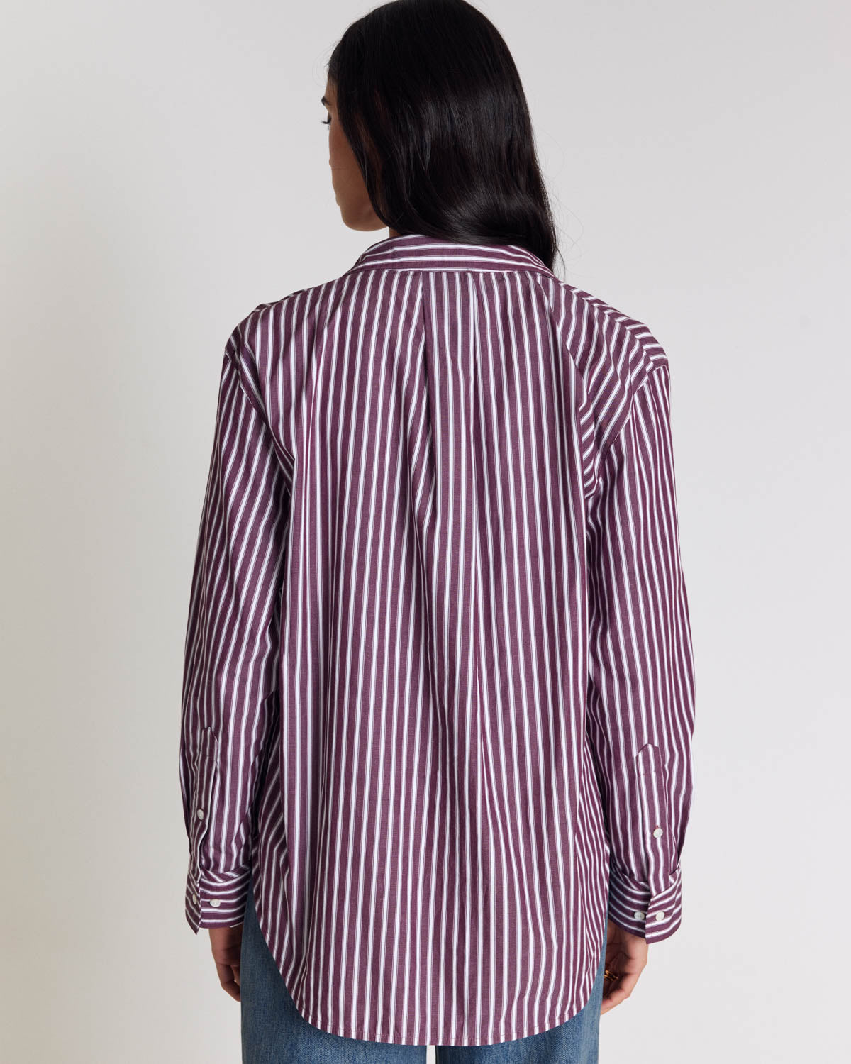 Chemise Stanislas rayures prune