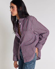 Chemise Stanislas rayures prune