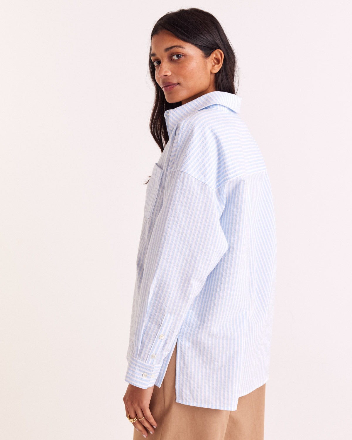 Chemise Hector rayures bleu ciel