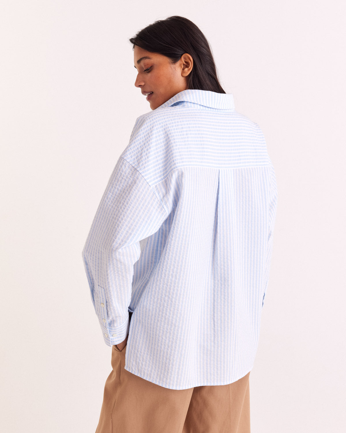 Chemise Hector rayures bleu ciel