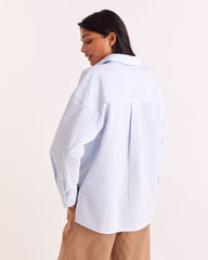Chemise Hector rayures bleu ciel
