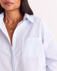 Chemise Hector rayures bleu ciel