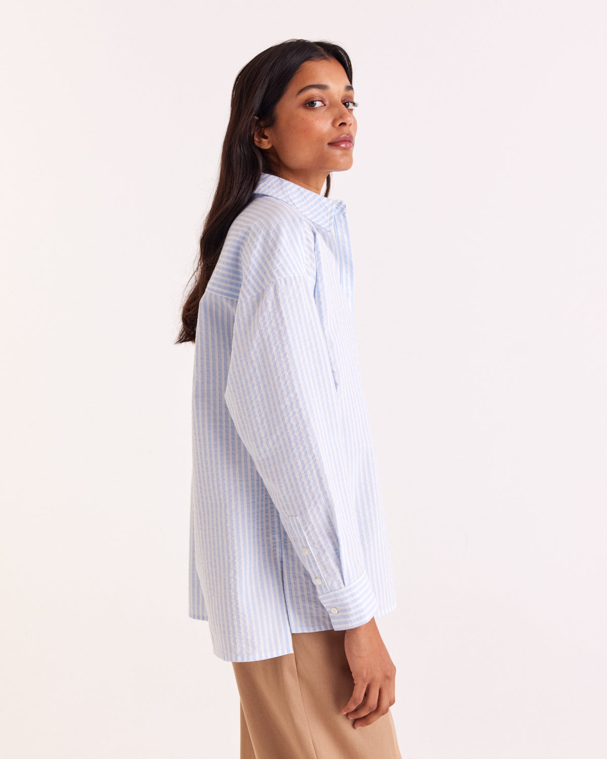 Chemise Hector rayures bleu ciel