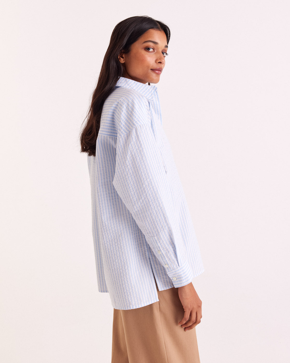 Chemise Hector rayures bleu ciel