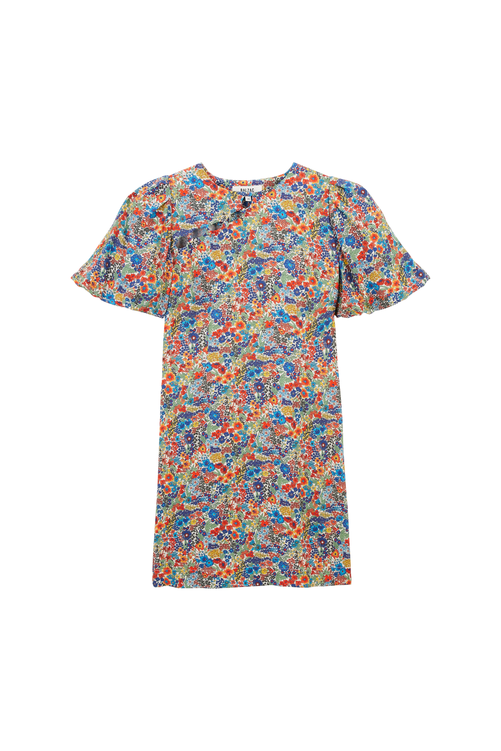 Robe Charlotte en tissu Liberty bleu et jaune