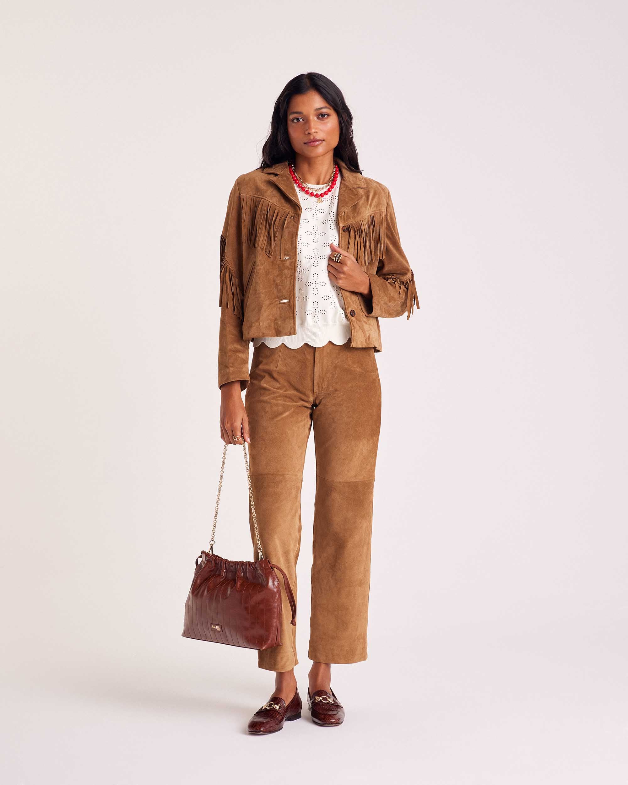 Pantalon Selby croute camel