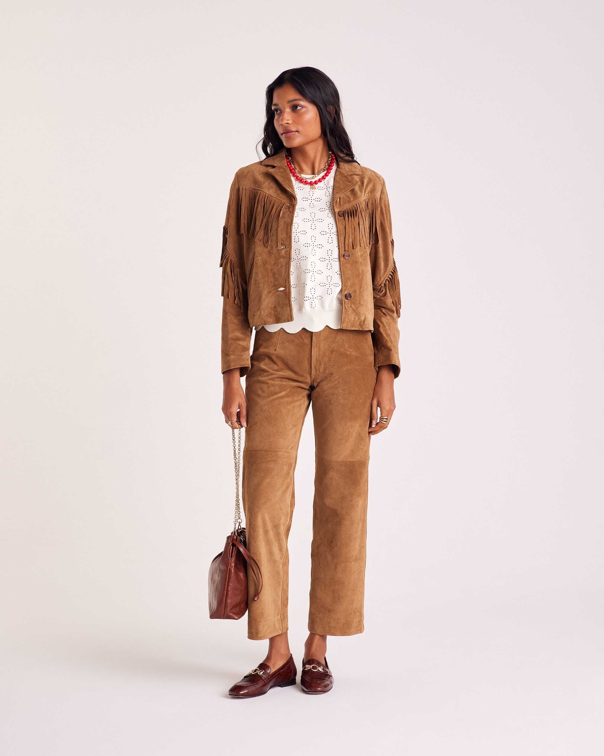 Pantalon Selby croute camel