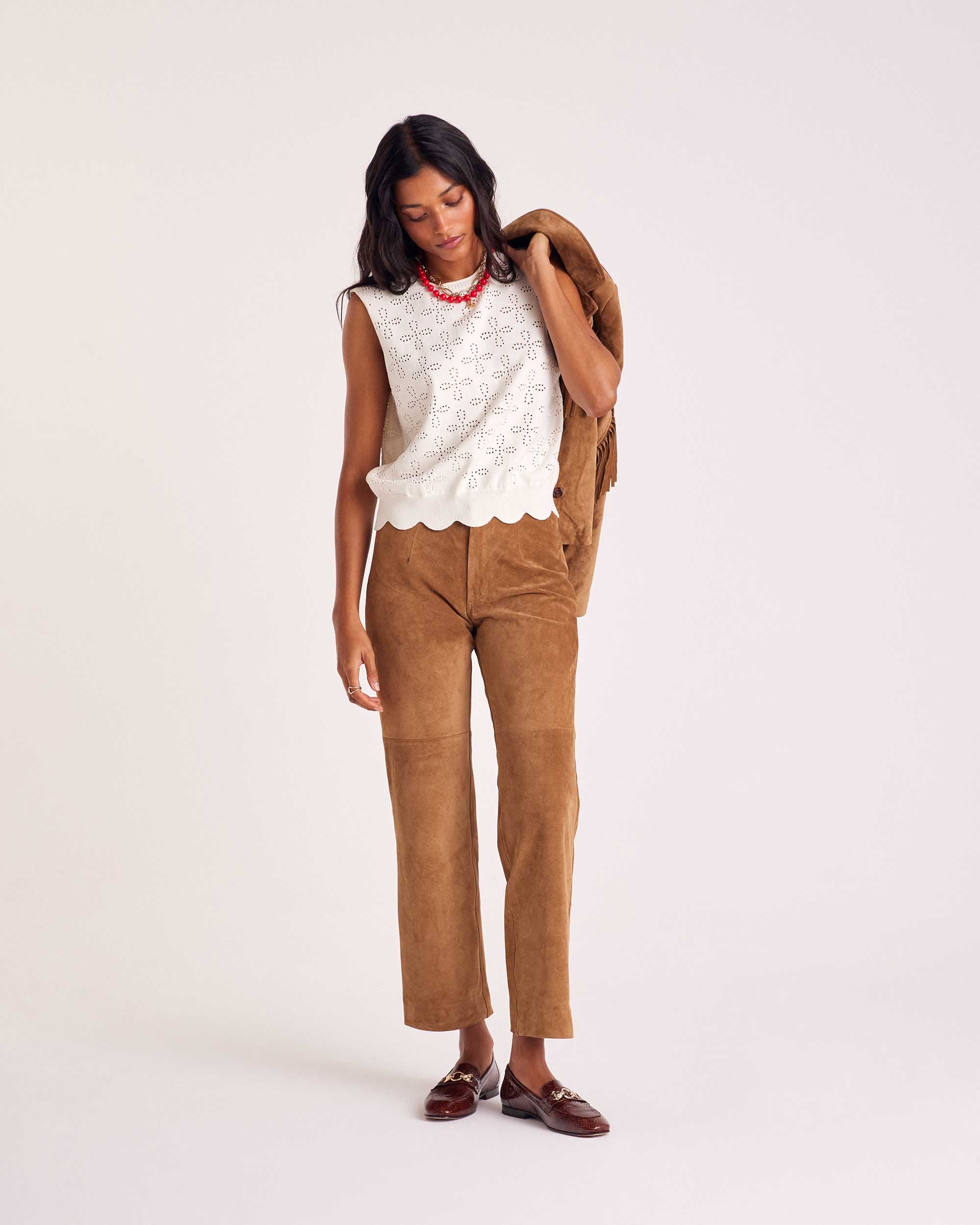 Pantalon Selby croute camel