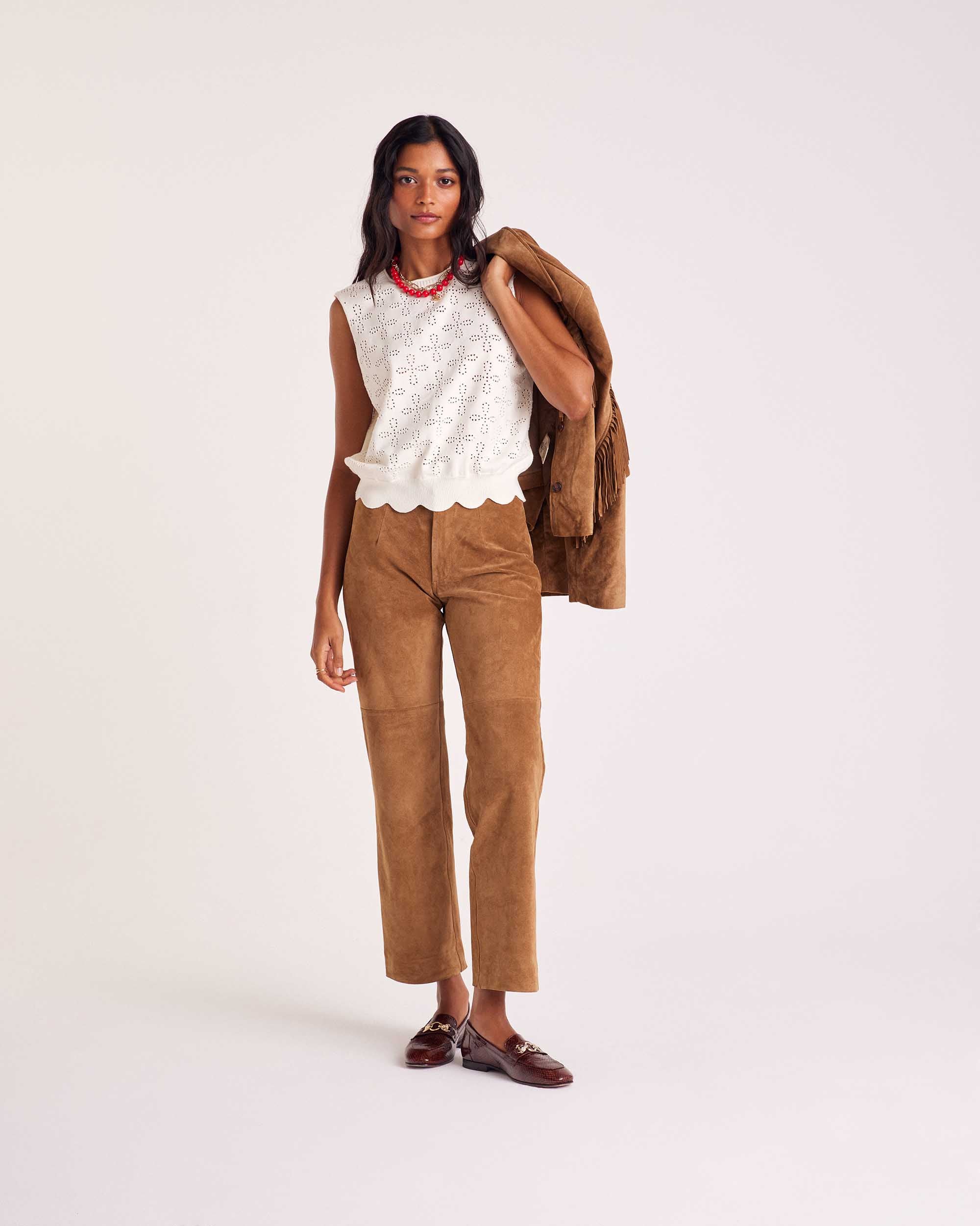 Pantalon Selby croute camel