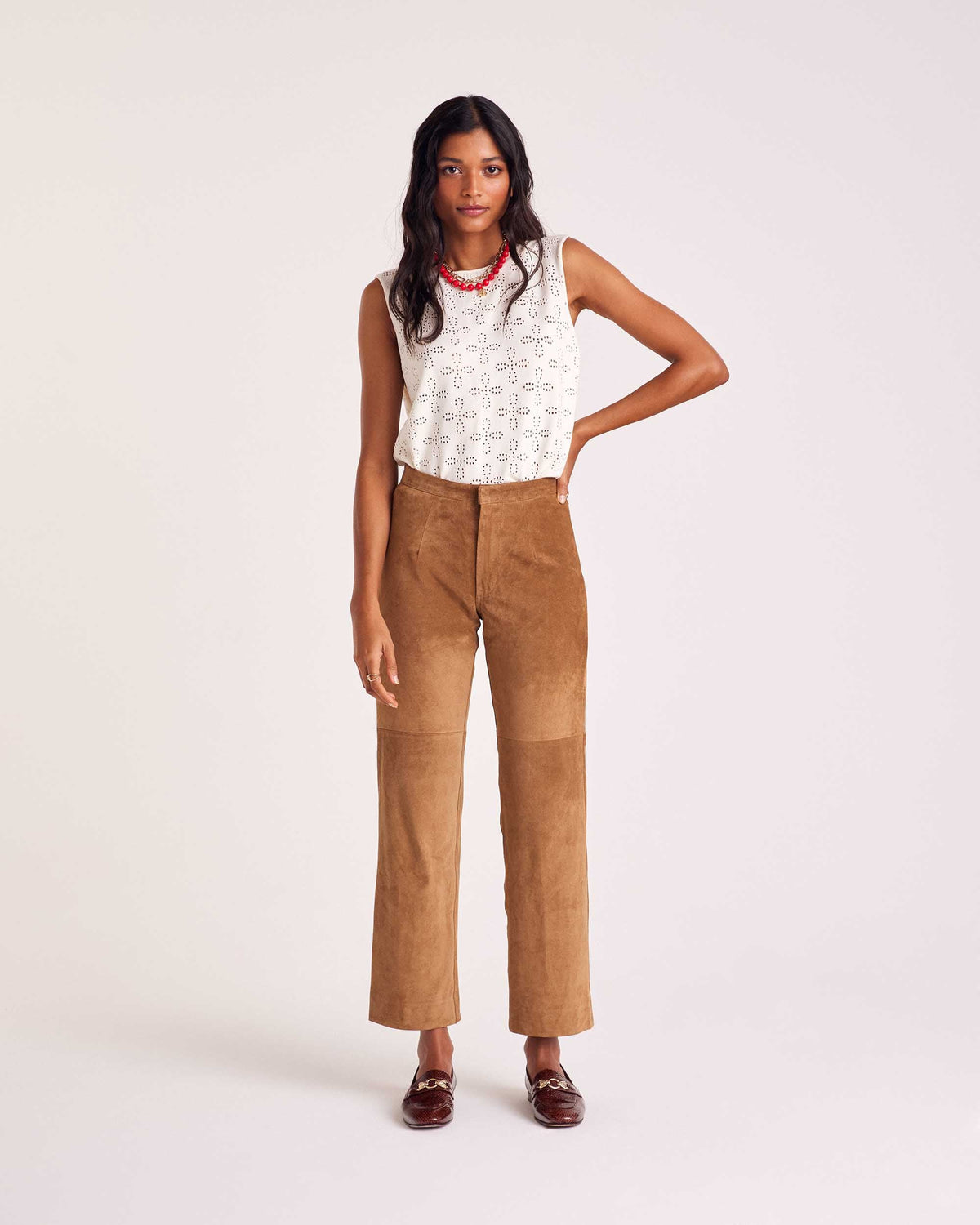 Pantalon Selby croute camel