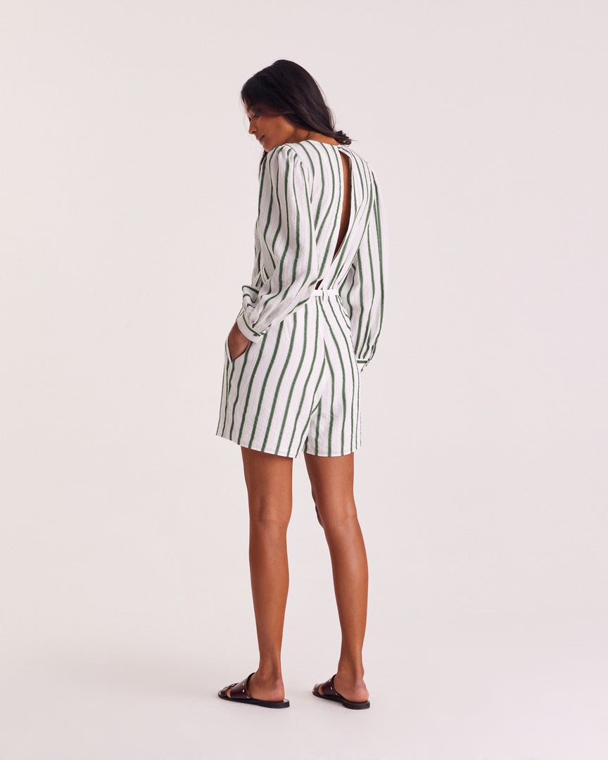 Combinaison Julieta rayures vert