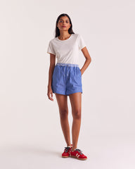 Short Lelio rayures bleu patchwork