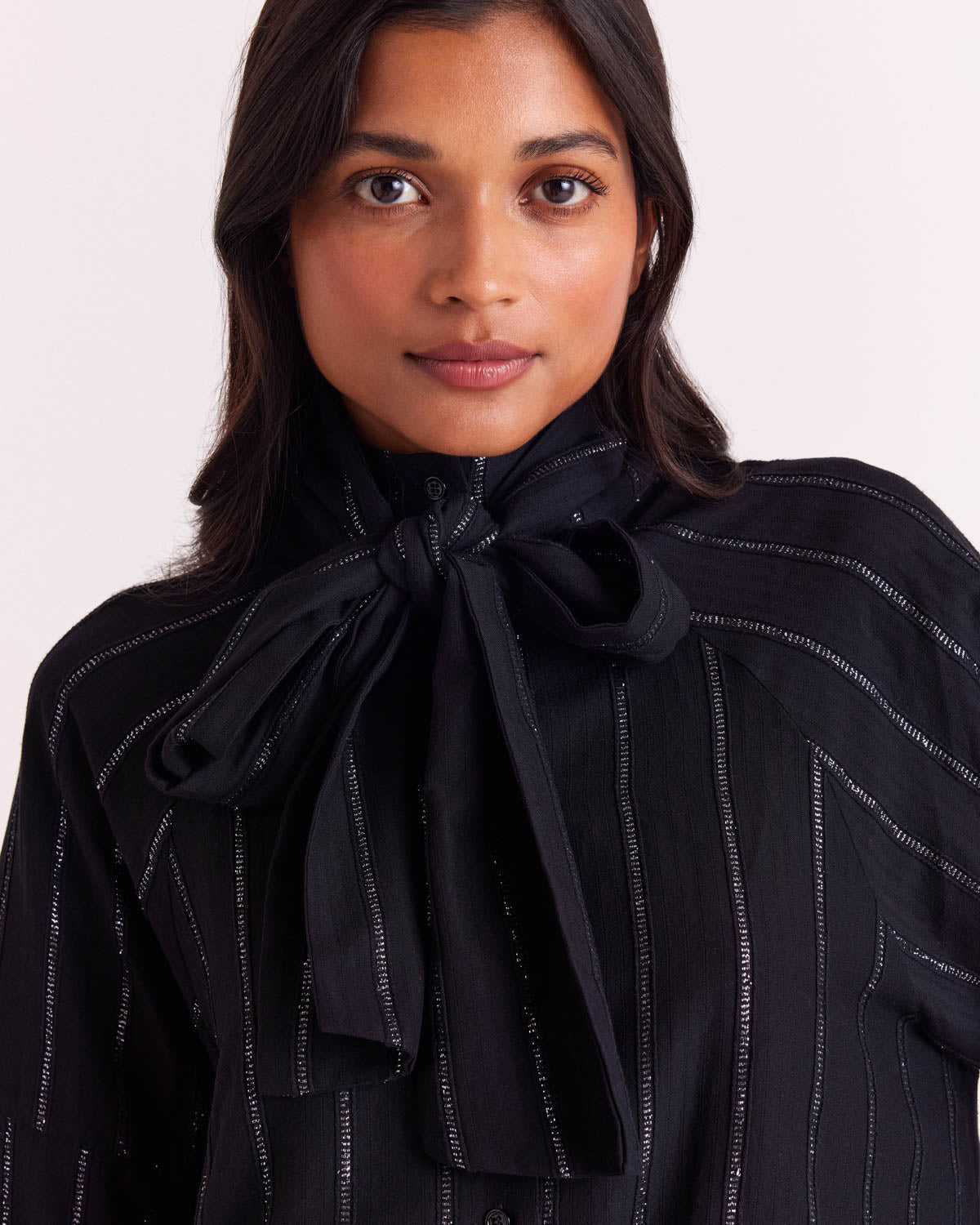 Chemise Joyce rayures marine et argent