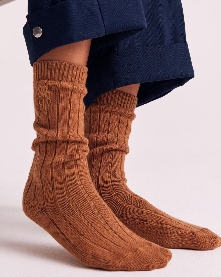 Chaussettes Felice marron