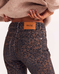 Jean Jules léopard fauve chocolat  (le bootcut)