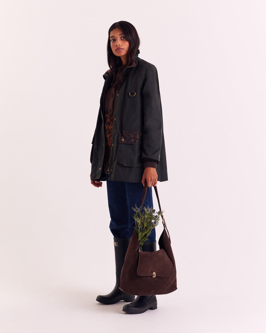 Sac Gala croûte de cuir moka
