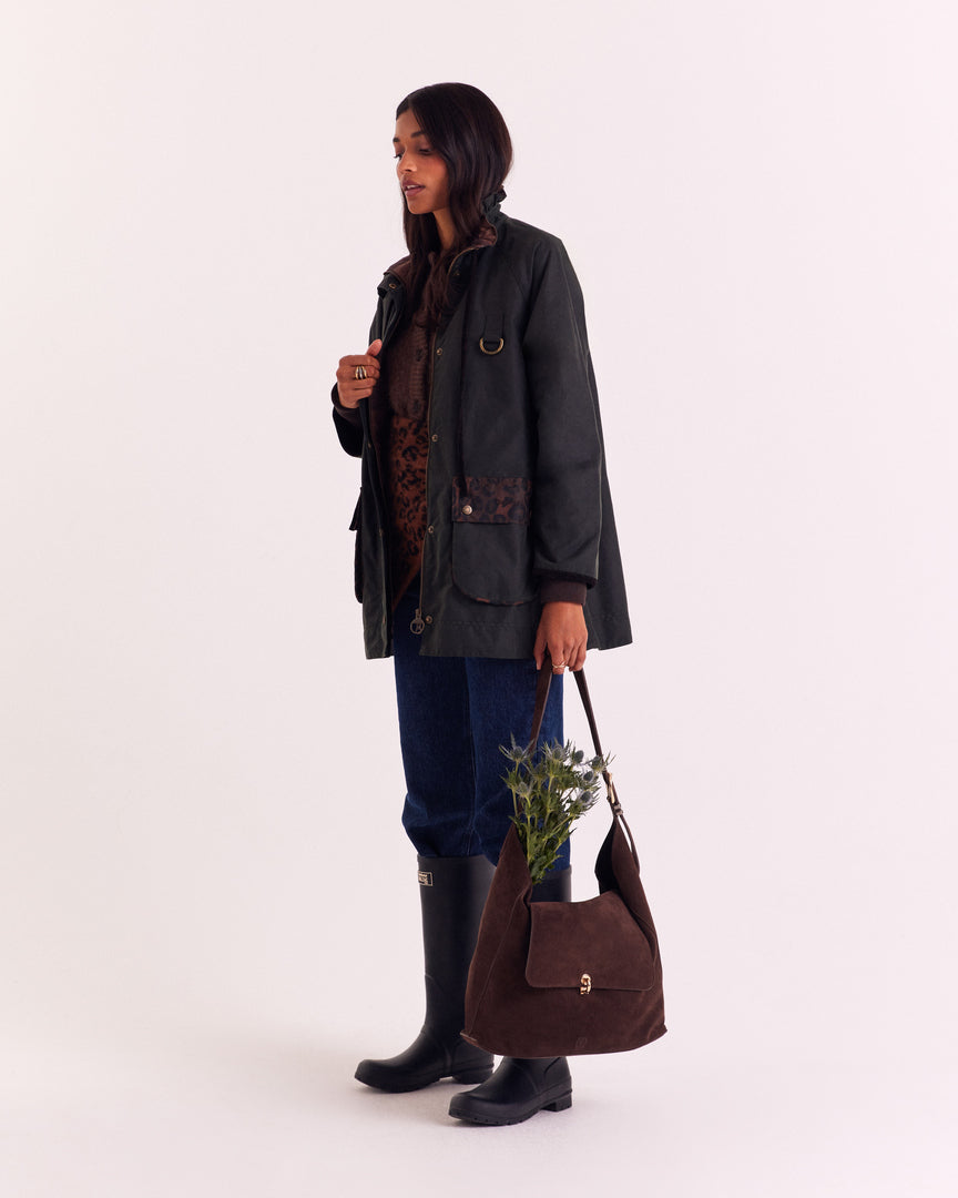 Sac Gala croûte de cuir moka