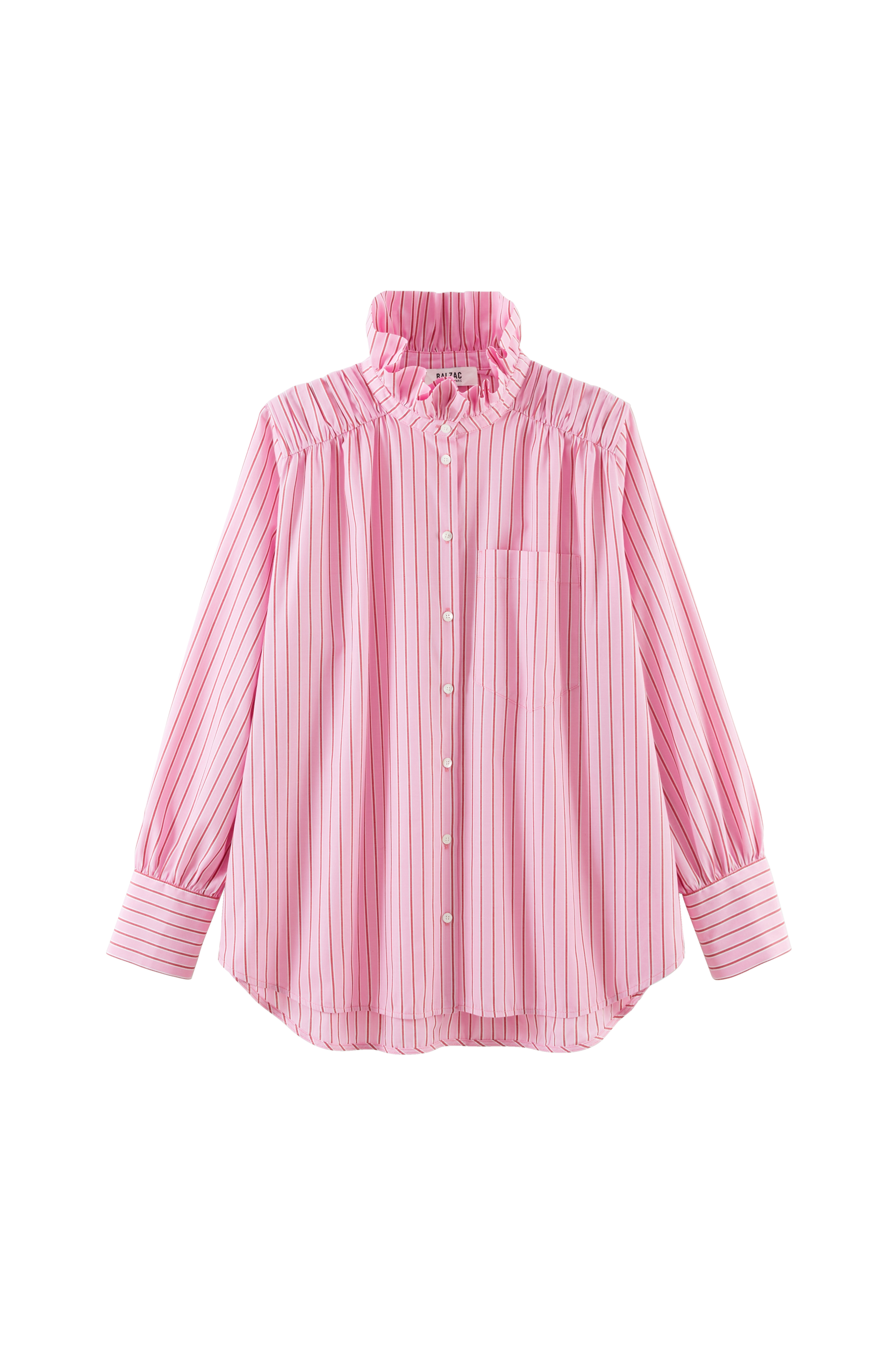 Chemise Leonor rayures rose et rouge