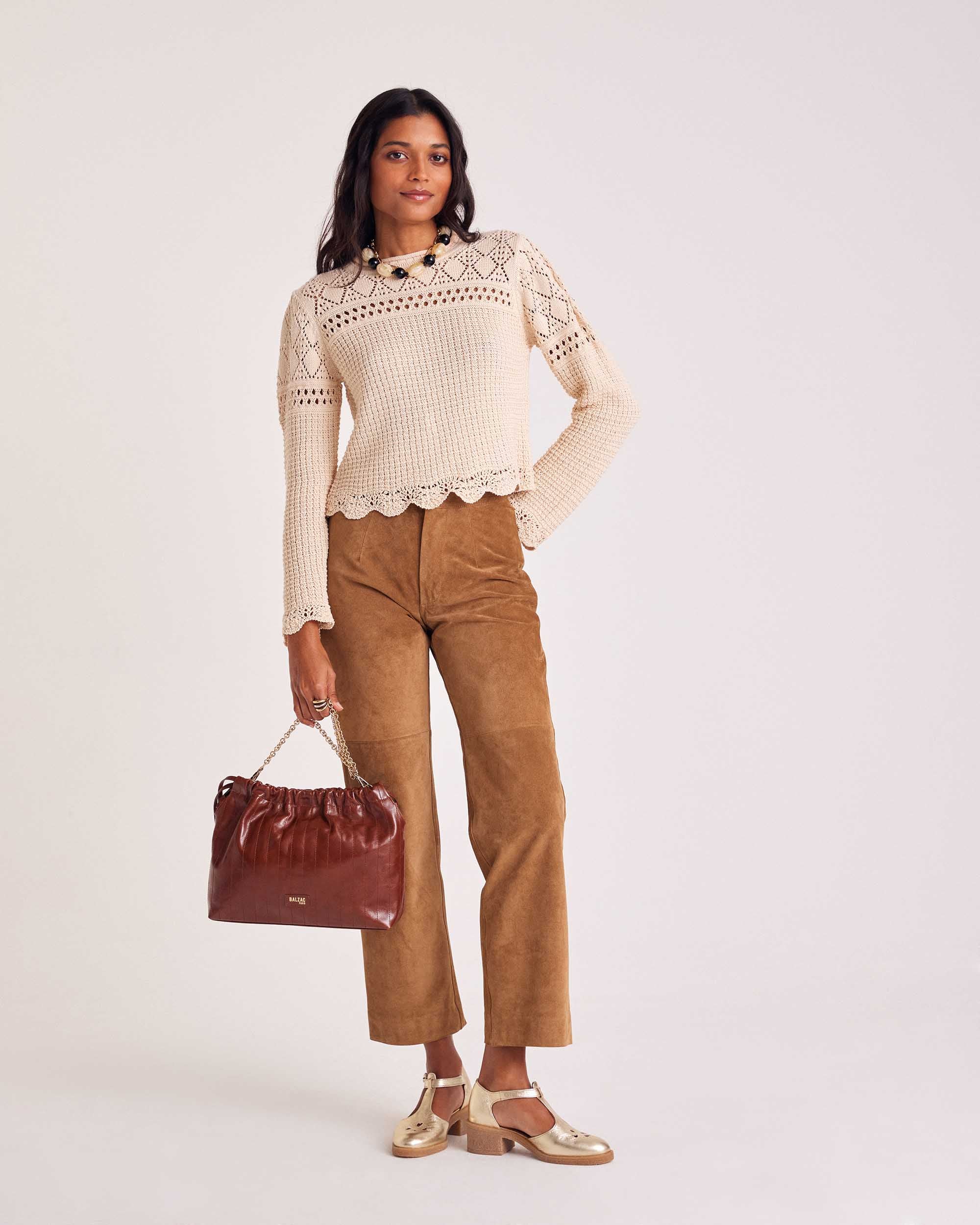 Pantalon Selby croute camel