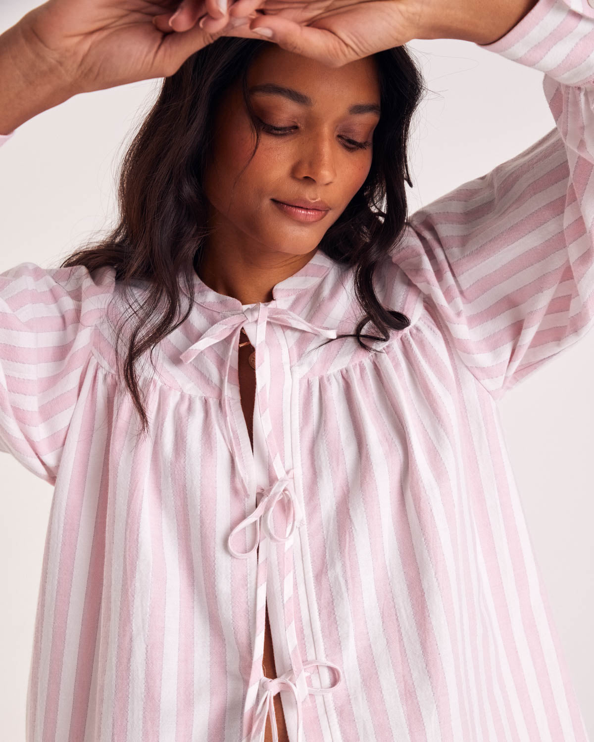 Chemise Josefina rayures rose et blanc