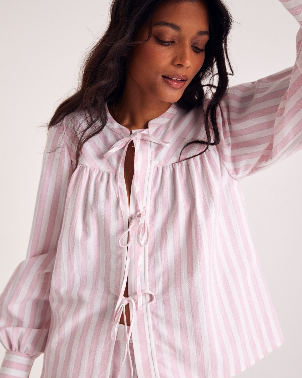 Chemise Josefina rayures rose et blanc