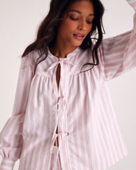 Chemise Josefina rayures rose et blanc