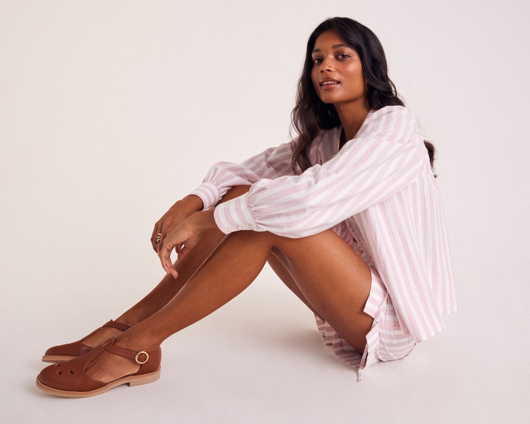 Chemise Josefina rayures rose et blanc